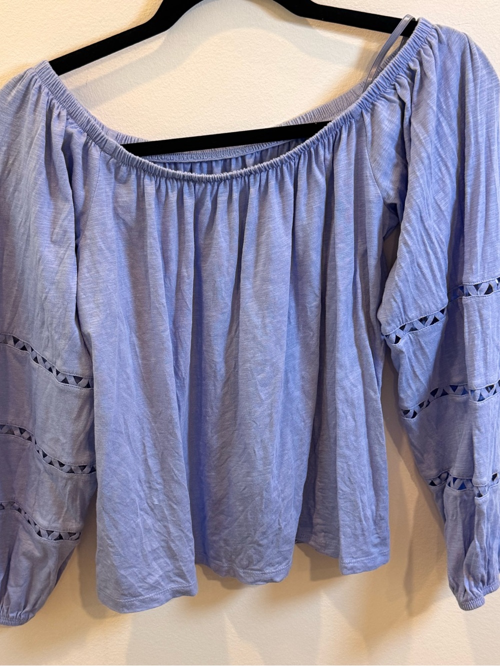 Lilly Pulitzer Katt Top Periwinkle Purple Off Shoulder Blouse Size Small